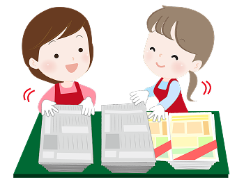 折り込み作業のイラスト