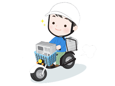 バイクで走っているイラスト